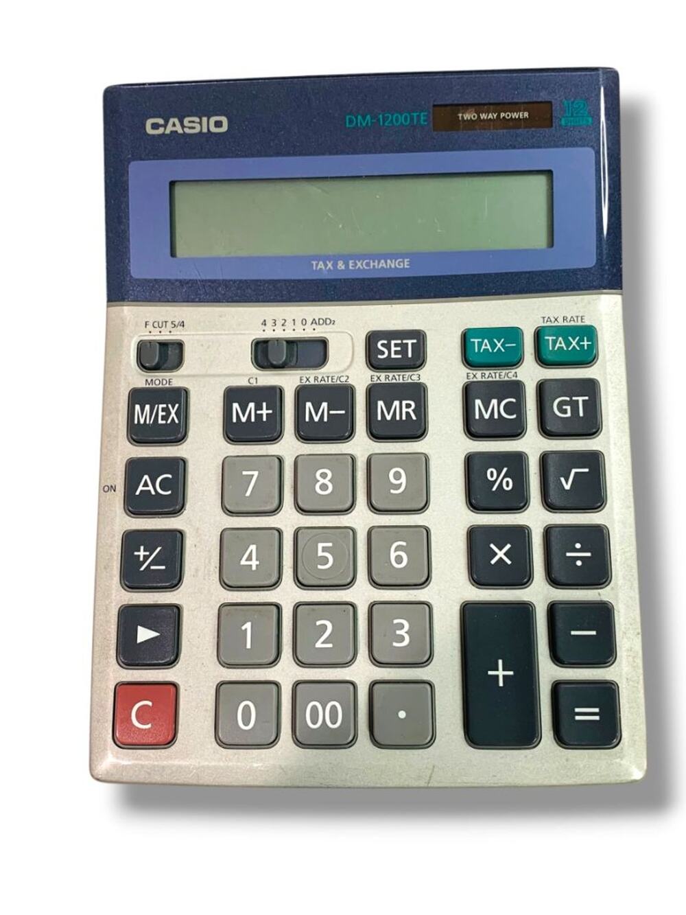 CASIO DM-1200TE Two Way‎ Power Tax & Exchange Calculator 12 Digits Large Buttons